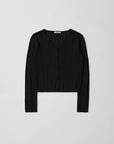 Cardigan Pointelle Faye All Row Noir - Ex - voto