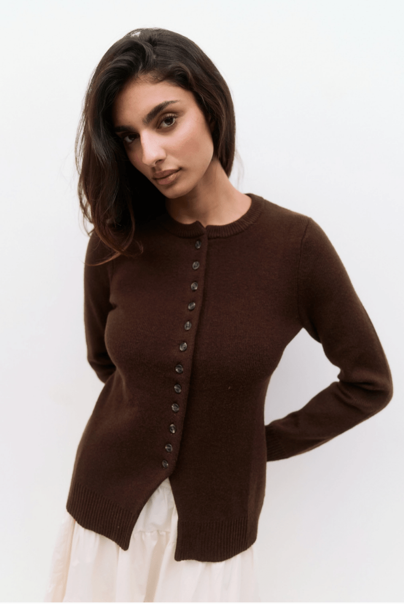 Mod Ref Priya Brown Cardigan – Ex-voto