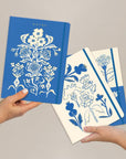 Carnet - Ensemble de 3 Blue Flower Bouquet Seedlings - Ex - voto