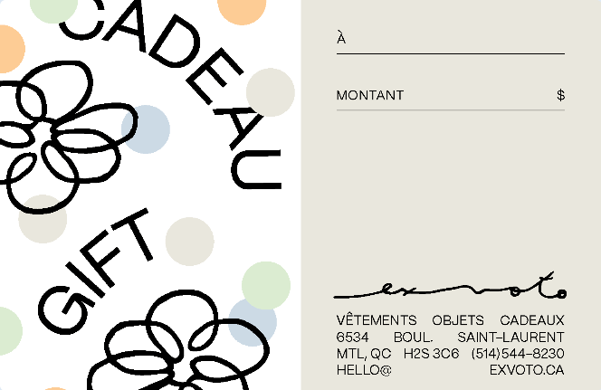Carte - cadeau - Ex - voto