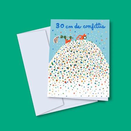 Carte de Souhaits 30cm de confettis TOUTE (bleu) - Ex - voto
