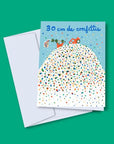 Carte de Souhaits 30cm de confettis TOUTE (bleu) - Ex - voto
