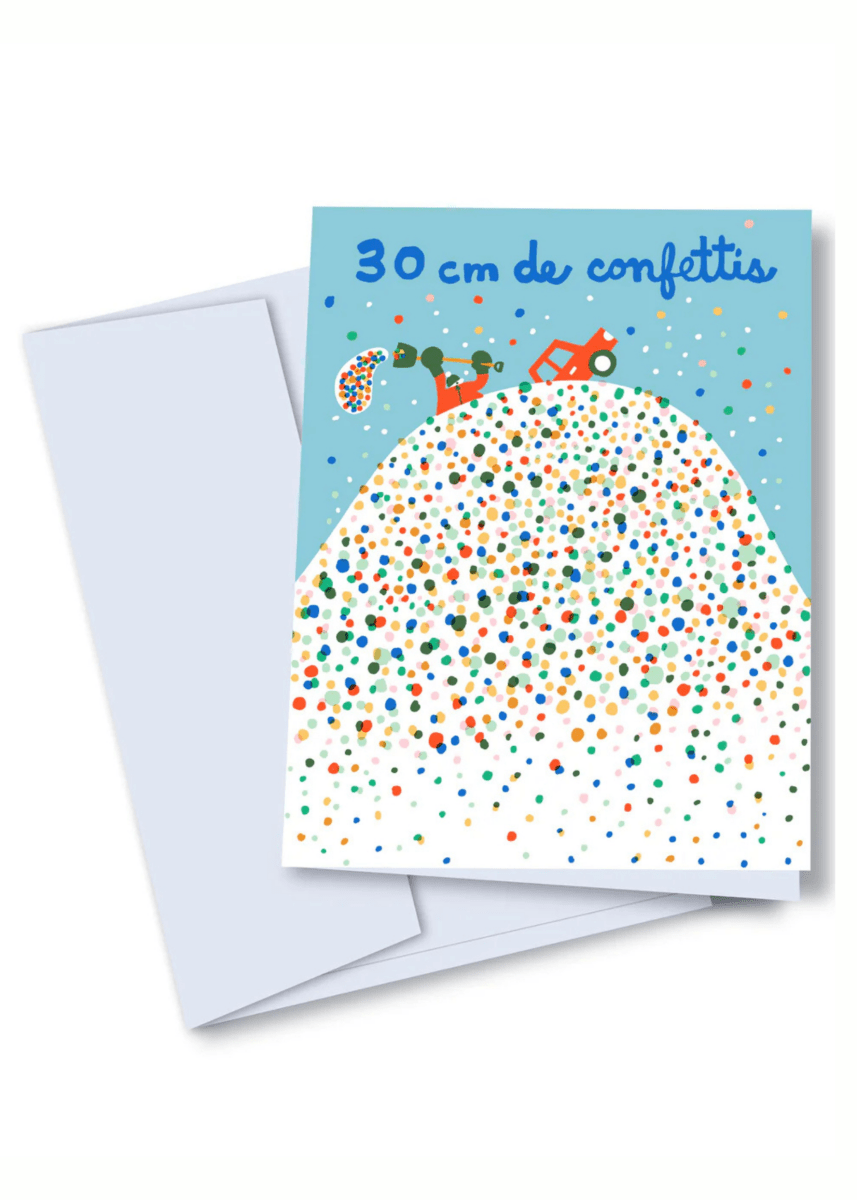 Carte de Souhaits 30cm de confettis TOUTE (bleu) - Ex - voto