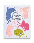 Carte de Souhaits Happy Birthday Cats Banquet Atelier - Ex - voto