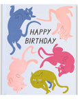Carte de Souhaits Happy Birthday Cats Banquet Atelier - Ex - voto