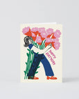 Carte de Souhaits Happy Birthday Flower Bouquet WRAP - Ex - voto