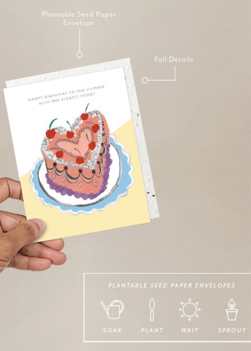 Carte de Souhaits Heart Shaped Cake Seedlings - Ex - voto