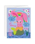 Carte de Souhaits Lapin Sirène Paperole - Ex - voto