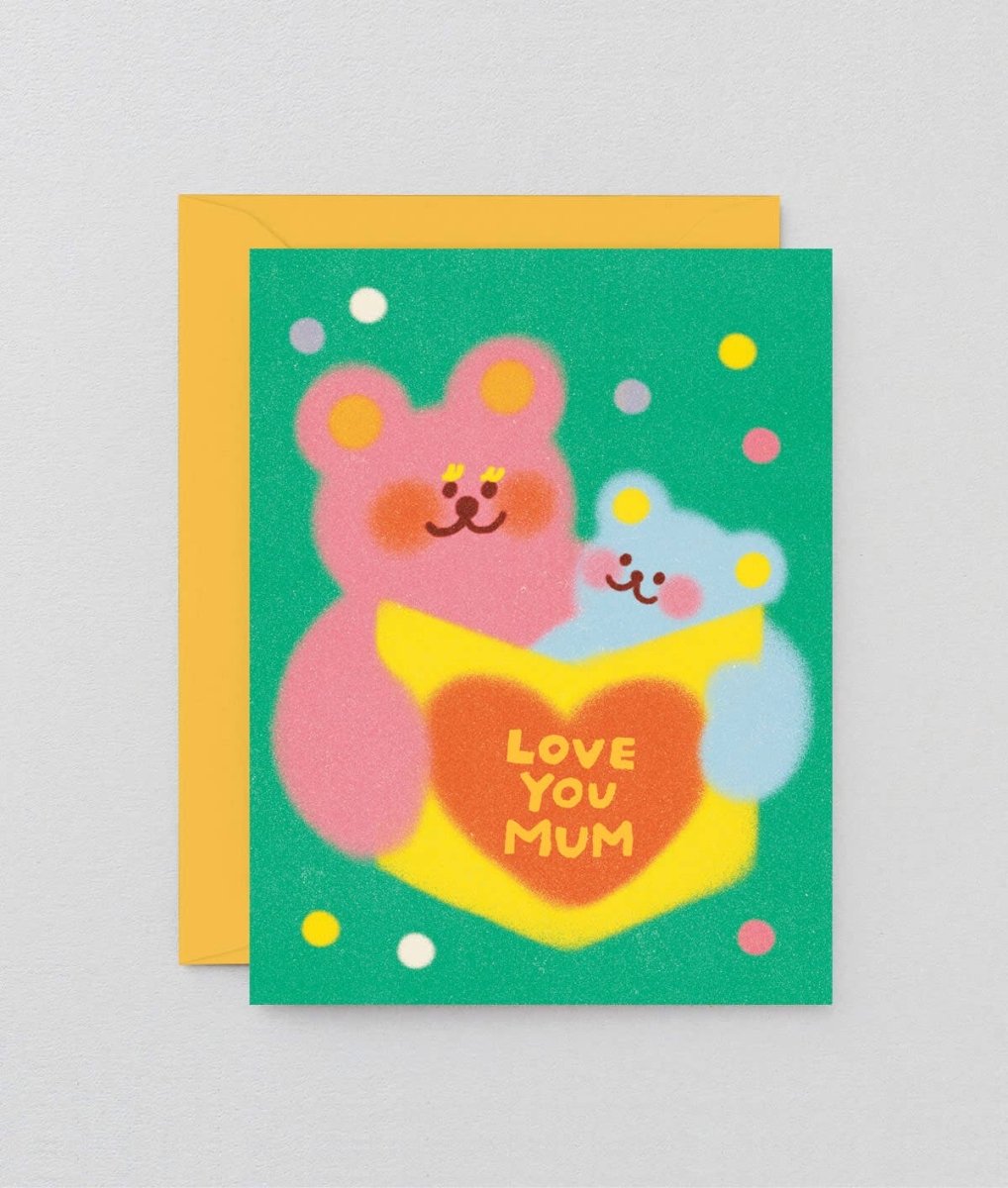 Carte de Souhaits Love You Mum Bears WRAP - Ex - voto