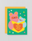 Carte de Souhaits Love You Mum Bears WRAP - Ex - voto