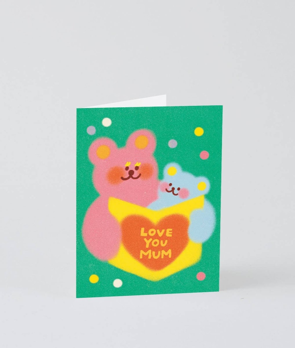 Carte de Souhaits Love You Mum Bears WRAP - Ex - voto