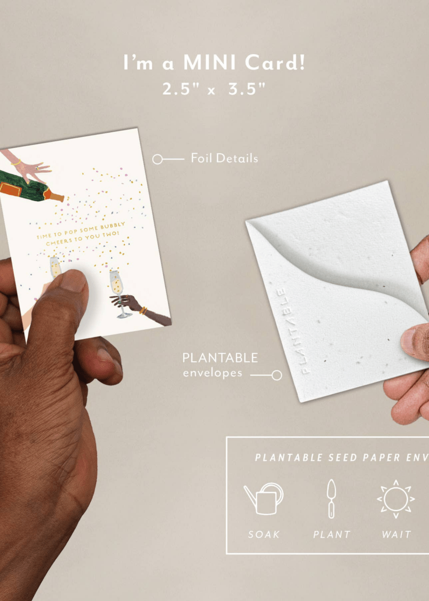 Carte de Souhaits Mini Pop Some Bubbly Seedlings - Ex - voto