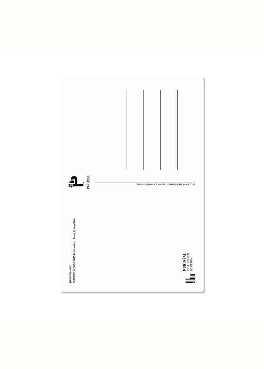 Carte postale Smoked Meat Paperole - Ex - voto