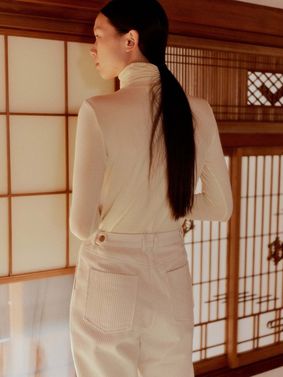 Chandail Col Roulé Mijeong Park Crème SOLDE - Vente finale - Ex - voto