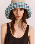 Chapeau Réversible Tomboy Check & Stone Damson Madder - Ex - voto