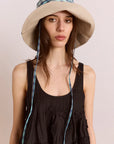 Chapeau Réversible Tomboy Check & Stone Damson Madder - Ex - voto