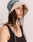 Chapeau Réversible Tomboy Check & Stone Damson Madder - Ex - voto