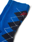 Chaussettes Argyle Damson Madder Bleu et Gris - Ex - voto
