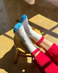Chaussettes Color Block Girlfriend Le Bon Shoppe Bleu Rouge - Ex - voto