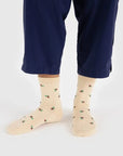 Chaussettes Crew Baggu Crème Rosette - Ex - voto