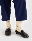 Chaussettes Crew Baggu Crème Rosette - Ex - voto