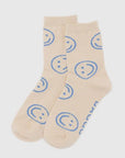 Chaussettes Crew Baggu Ecru Periwinkle Happy - Ex - voto