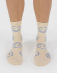 Chaussettes Crew Baggu Ecru Periwinkle Happy - Ex - voto