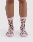 Chaussettes Crew Baggu Paisley Pink - Ex-voto