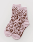 Chaussettes Crew Baggu Paisley Pink - Ex-voto