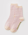 Chaussettes Crew Baggu Pink Houndstooth - Ex-voto