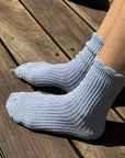 Chaussettes en Lin Scallop Bleu Le Bon Shoppe - Ex-voto