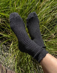Chaussettes en Lin Scallop Charcoal Le Bon Shoppe - Ex-voto
