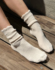 Chaussettes en Lin Scallop Naturel Le Bon Shoppe - Ex-voto