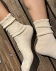 Chaussettes en Lin Scallop Naturel Le Bon Shoppe - Ex-voto