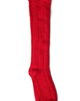 Chaussettes Genoux Pointelle Rouge Damson Madder - Ex - voto