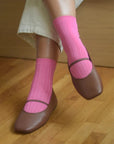 Chaussettes Her Le Bon Shoppe Bright Pink - Ex - voto
