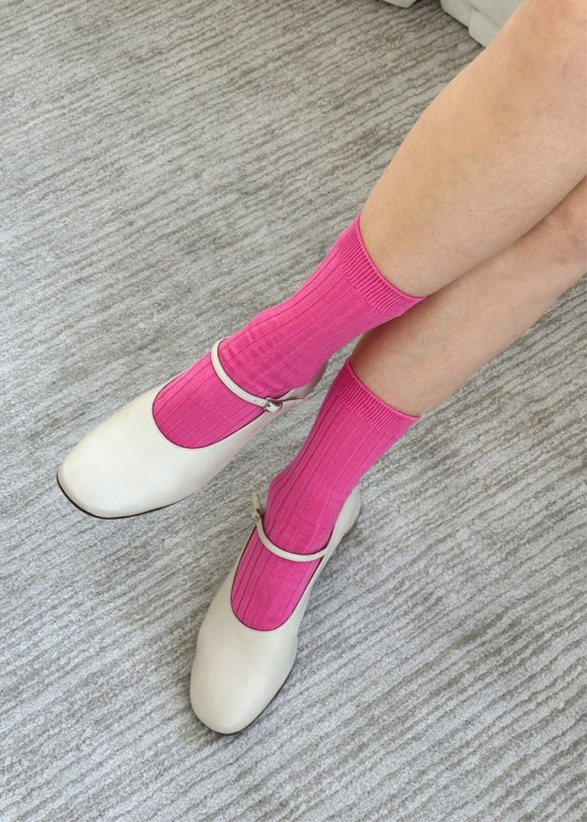 Chaussettes Her Le Bon Shoppe Bright Pink - Ex - voto