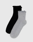Chaussettes Lettuce Edge Noir et Gris Baggu Paquet de 2 - Ex - voto