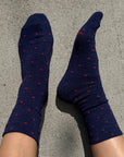 Chaussettes Lurex Bleues à Pois Rouges Le Bon Shoppe - Ex-voto