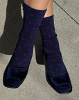 Chaussettes Lurex Bleues à Pois Rouges Le Bon Shoppe - Ex-voto