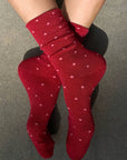 Chaussettes Lurex Rouges à Pois Roses Le Bon Shoppe - Ex-voto