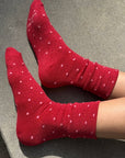 Chaussettes Lurex Rouges à Pois Roses Le Bon Shoppe - Ex-voto