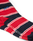 Chaussettes Rayures Damson Madder Rouge et Marine - Ex - voto