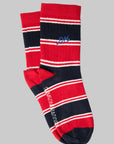 Chaussettes Rayures Damson Madder Rouge et Marine - Ex - voto