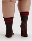 Chaussettes Ribbed Baggu Coffee Stripe - Ex-voto