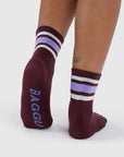 Chaussettes Ribbed Baggu Mahogany Stripe - Ex - voto
