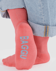 Chaussettes Ribbed Baggu Watermelon Pink - Ex - voto