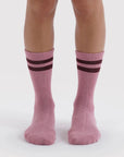 Chaussettes Ribbed Baggu Wild Plum Stripe - Ex-voto