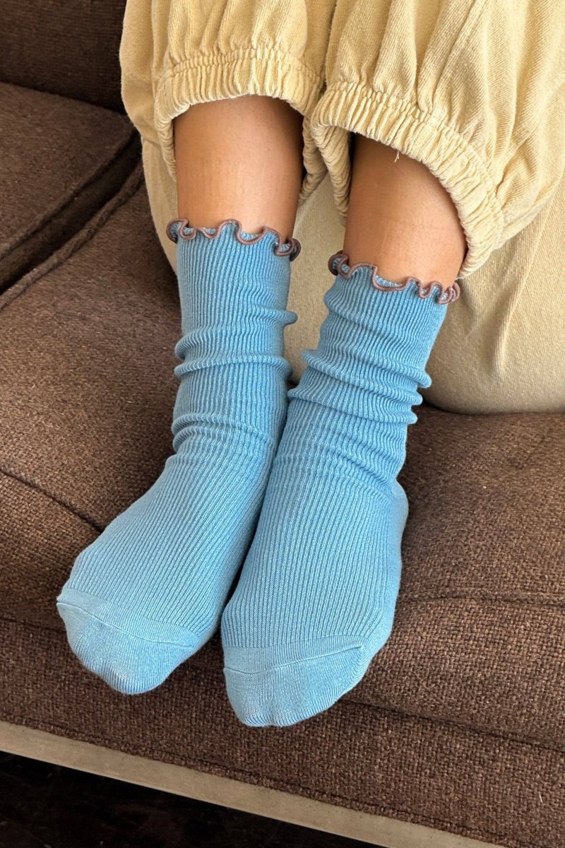 Chaussettes Ruffled Modal Le Bon Shoppe Bleu Poudre - Ex - voto