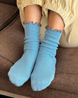 Chaussettes Ruffled Modal Le Bon Shoppe Bleu Poudre - Ex - voto